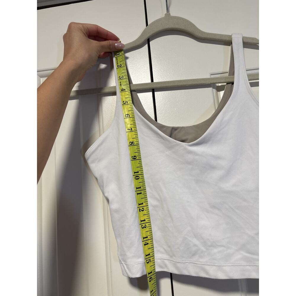 Lululemon White Crop Tank Top Size 8 Pre-Owned - Picture 5 of 7